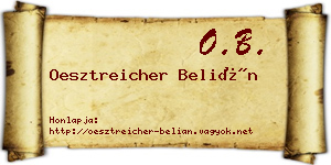 Oesztreicher Belián névjegykártya